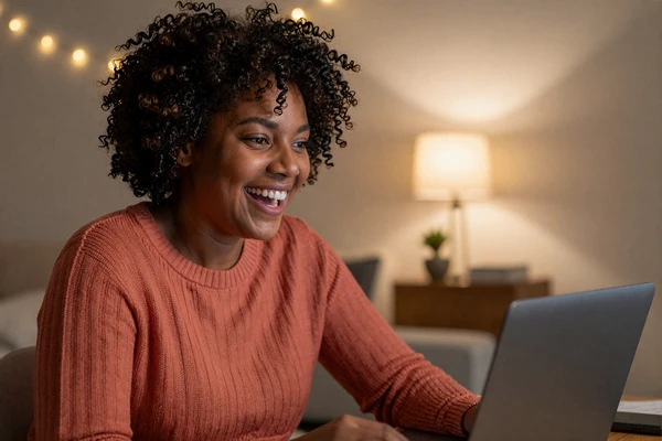 Jordan joining a Thursday virtual mixer on the Small Penis Club private dating site