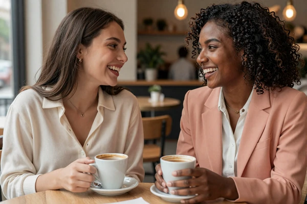 Friends discussing what really matters in dating beyond physical size